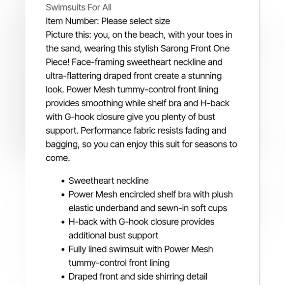 ⭐️ NWT SWIMSUITS FOR ALL Floral Halter 1-Piece Chlorine Resistent Swimsuit #1213 - Picture 9 of 10